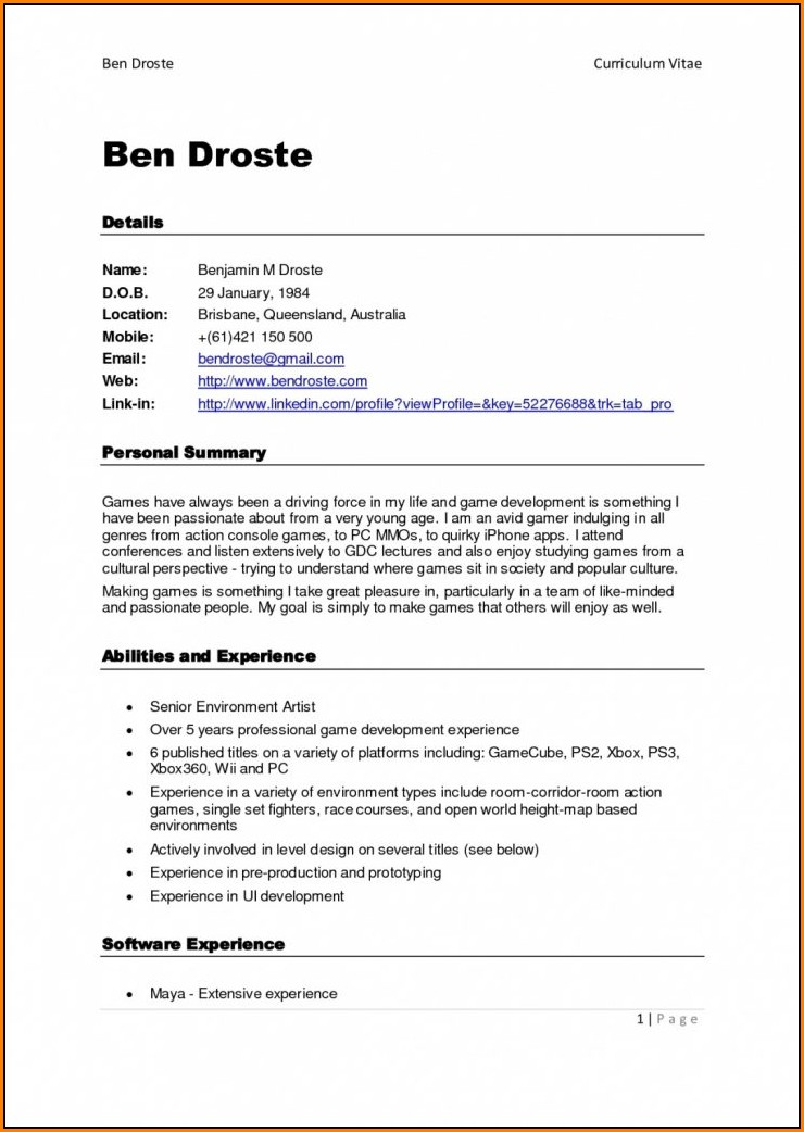 Free Printable Resume Samples