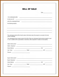 Free Printable Texas Bill Of Sale Form