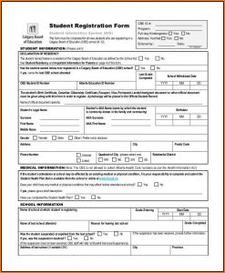 Free Registration Form Template Word