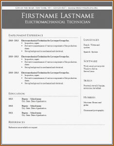 Free Resume Layout 2018