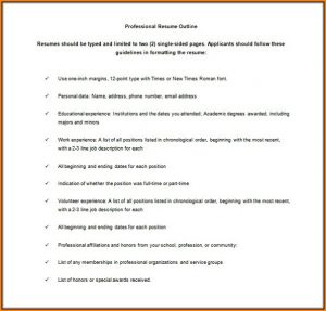 Free Resume Outline
