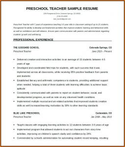Free Teacher Resume Templates Microsoft Word