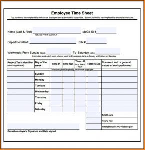 Group Employee Timesheet Template Free