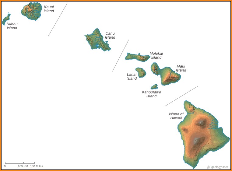 Hawaii Topographic Map