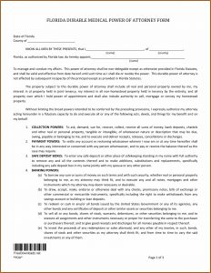 Health Care Power Of Attorney Form Florida