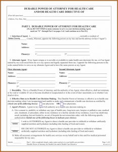 Health Care Power Of Attorney Form Nj