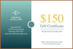 Hotel Gift Certificate Template