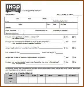 Ihop Dishwasher Job Application