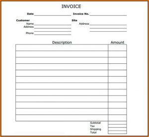 Invoice Blank Form Free Printable