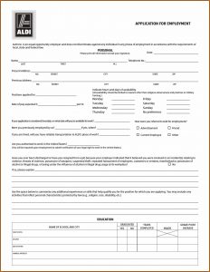Job Aldi Application Form