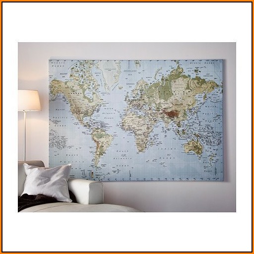 Large World Map Canvas Ikea