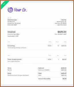Makeup Artist Invoice Template Free