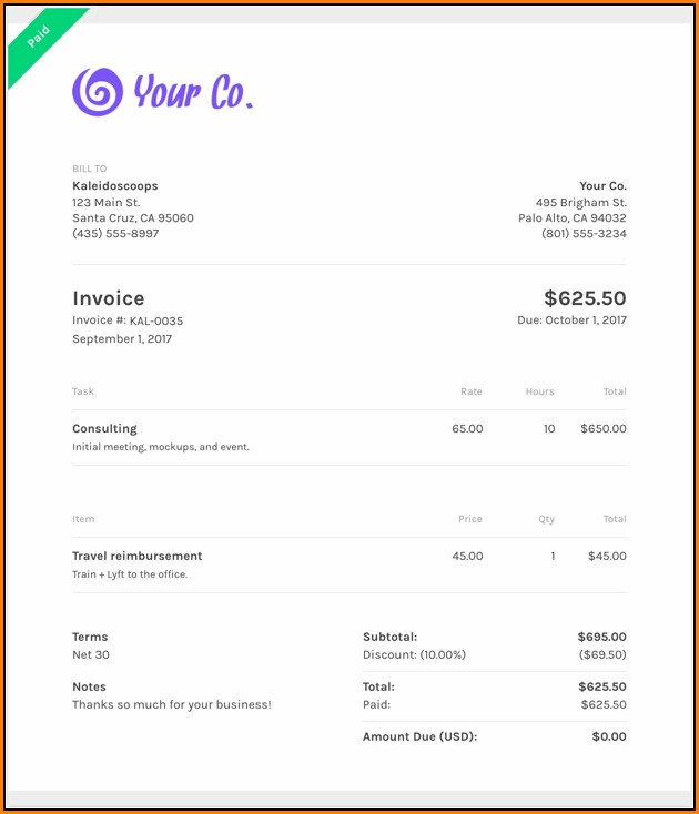 Makeup Artist Invoice Template Free