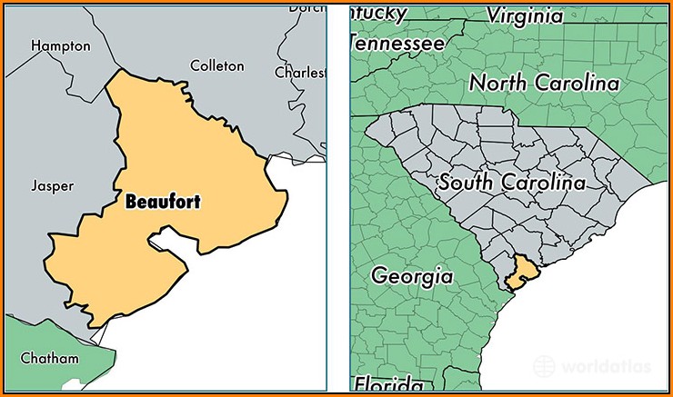 Map Of Beaufort County Sc