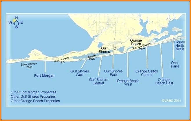Map Of Gulf Shores Alabama And Florida