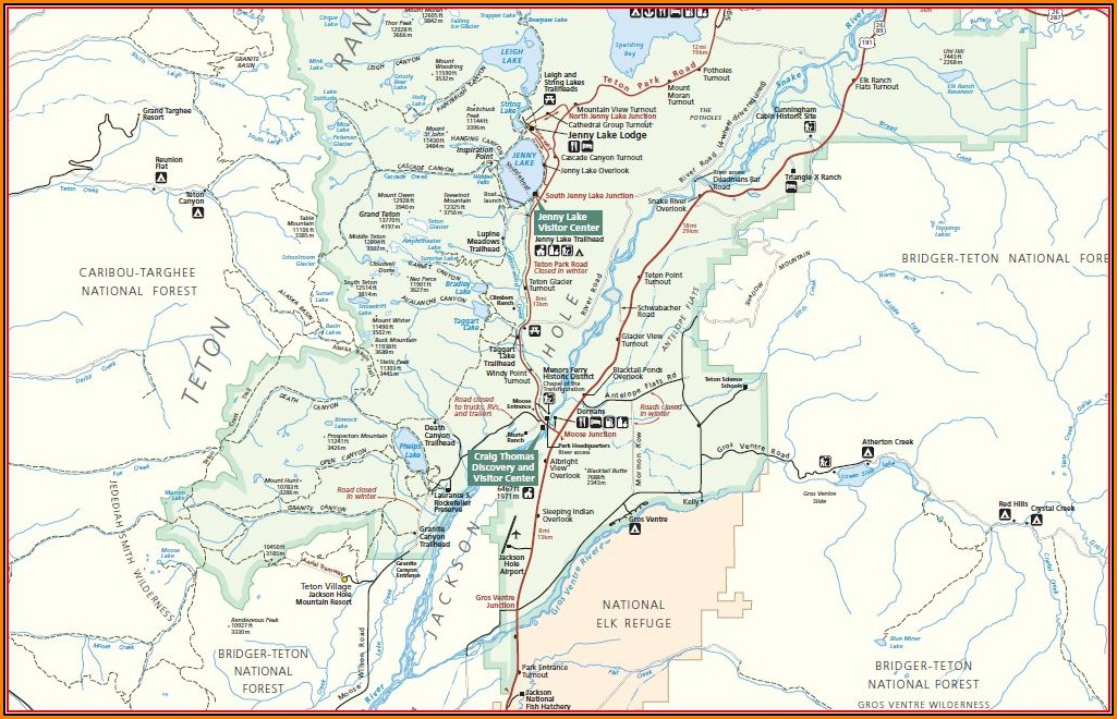 Map Of Yellowstone And Grand Tetons