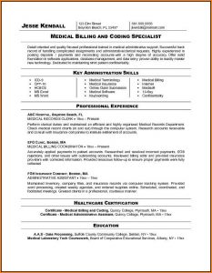 Medical Billing And Coding Resume Sample