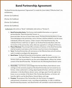 Music Partnership Agreement Template