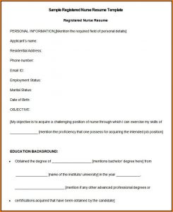Nursing Resume Format Free Download