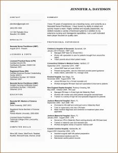 Nursing Resume Template Word