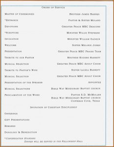 Pastor Appreciation Program Template