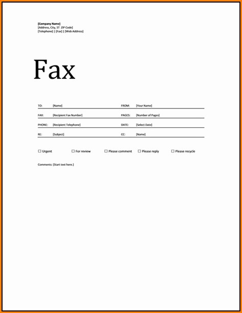 Printable Fax Cover Letters