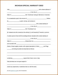 Quit Claim Deed Form Michigan Wayne County