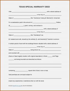 Quit Claim Deed Form Texas Tarrant County