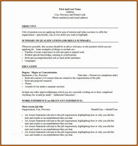 Resume Outline Free