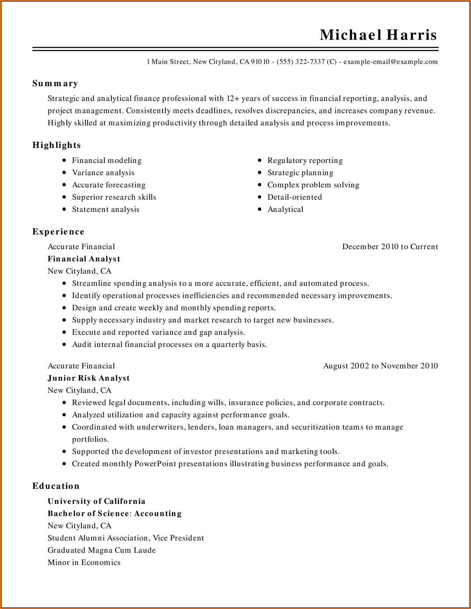 Resume Templates For Microsoft Word