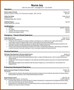 Resume Templates For Nursing Students