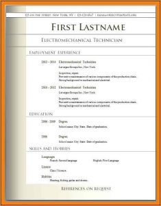 Resume Templates Free Download Pdf
