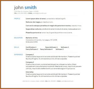 Resume Templates Word Free Download