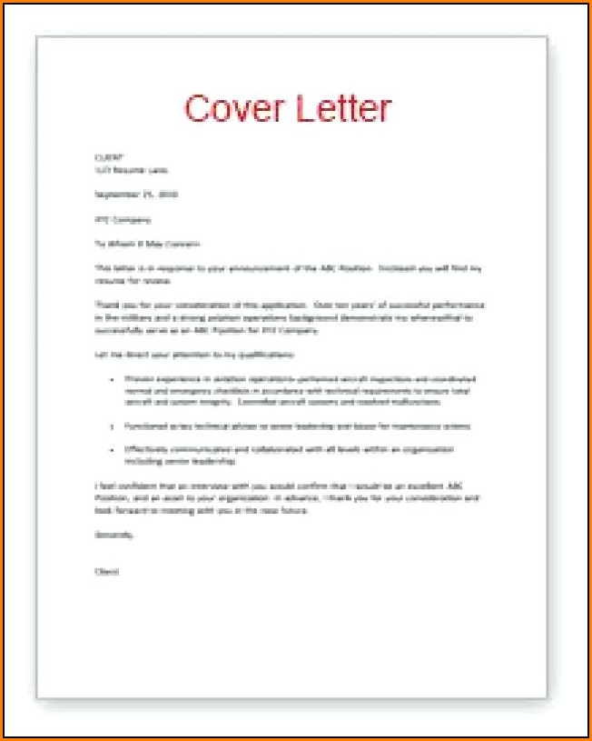 Resumes And Cover Letters Examples