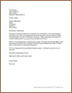 Sample Cover Letter Template For Resume
