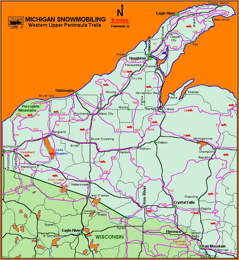 Snowmobile Trail Maps Upper Peninsula Michigan