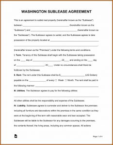 Sublease Agreement Form