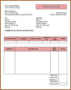 Tax Invoice Blank Format