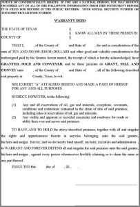 Texas Warranty Deed Form Free