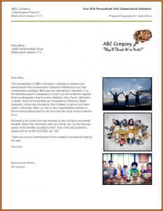 Total Compensation Statement Cover Letter