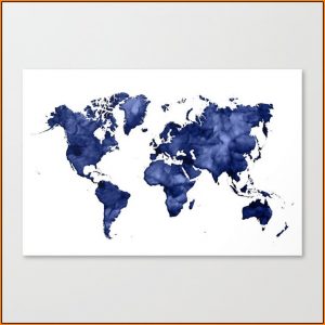 Watercolor World Map Print
