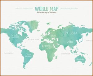 Watercolor World Map Vector