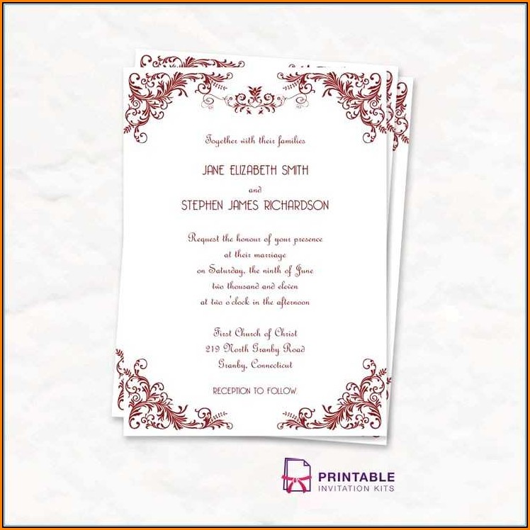 Wedding Invitation Template Download And Print