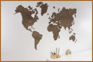 Wooden World Map Wall Art