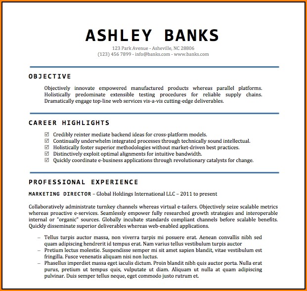 Word Document Downloadable Resume Templates