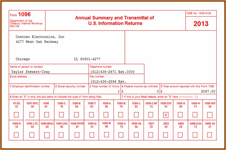1096 Tax Form 2016