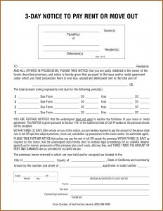 3 Day Eviction Notice Form California
