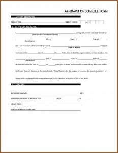 Affidavit Of Domicile Form California