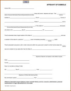 Affidavit Of Domicile Form Georgia