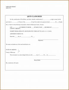 Arizona Quit Claim Deed Form Pima County
